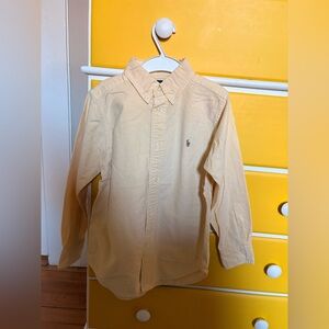 Ralph Lauren Boys' Long-Sleeve Button-Down Oxford Shirt Yellow Size 6